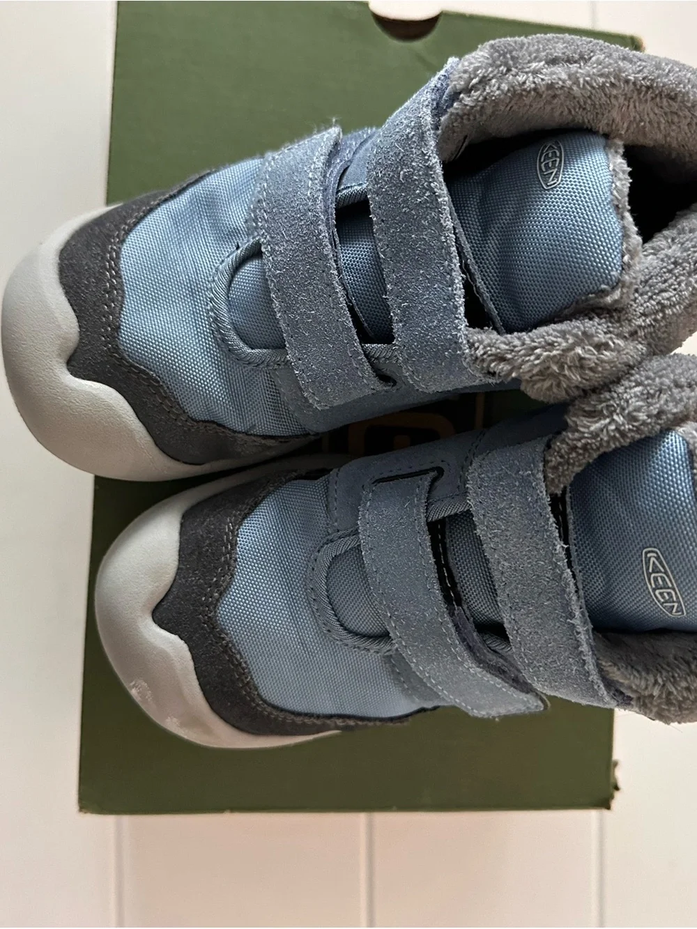 Keen Kids Blue and Gray Hook-and-Loop Trek Boots